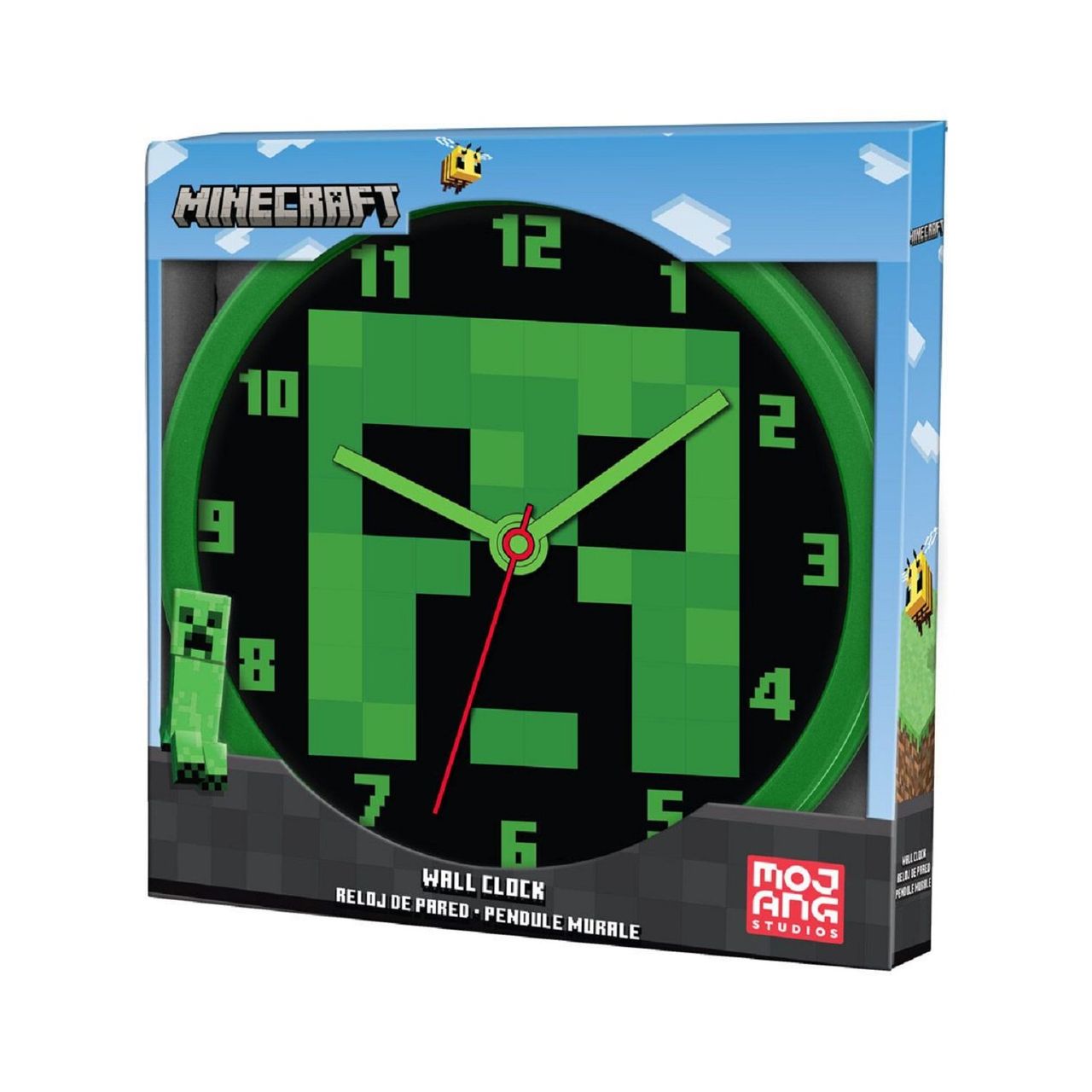 COFI 1453 Minecraft analoge Wanduhr mit 25cm Durchmesser: Stilvolle Zeitmessung für Gamer