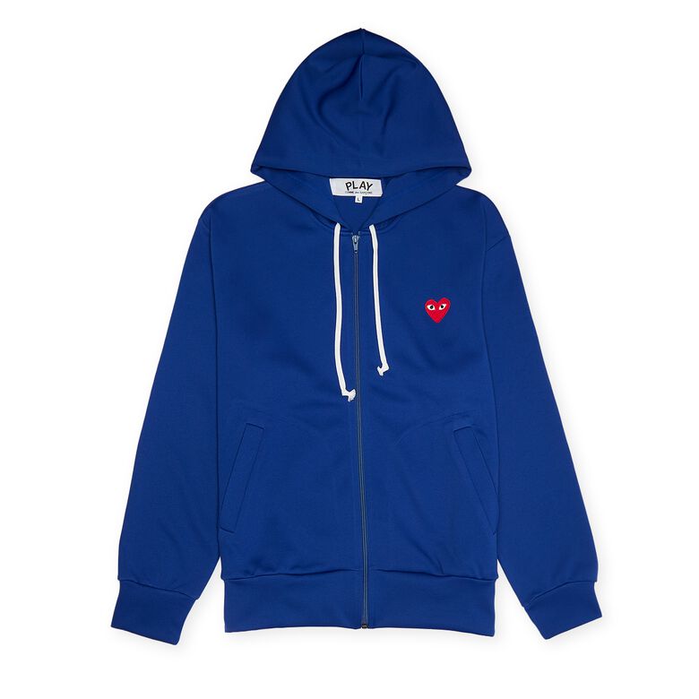 Comme des Garcons Play Play Zip Hooded Sweat Red Heart navy