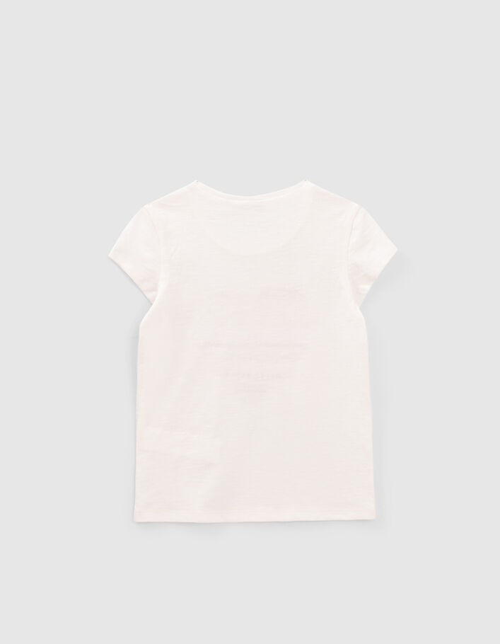 T-shirt blanc cassé coeur broderies ethniques fille