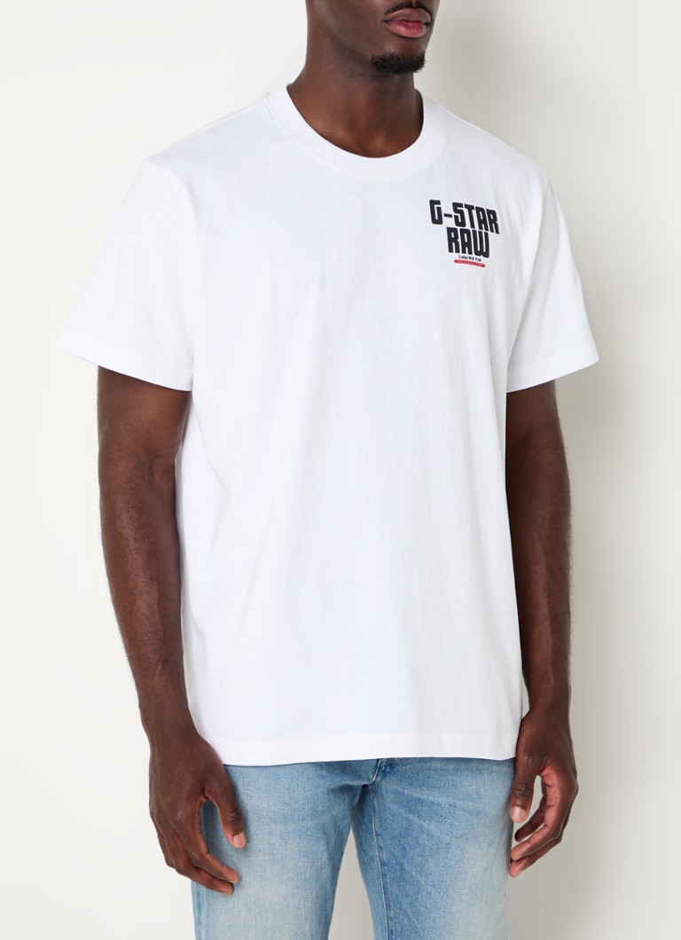 G-Star RAW  Engine T-shirt van biologisch katoen met logo- en backprint