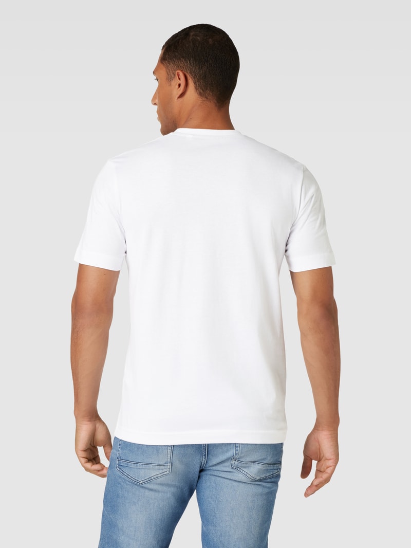 T-Shirt mit Label-Print in weiß