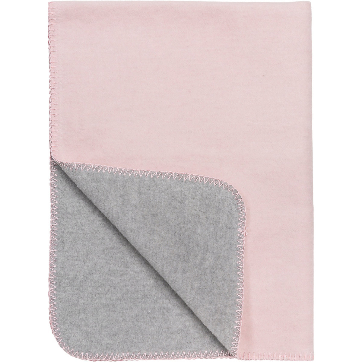 Kinderdecke Double Face, grau/rosa, 100 x 150 cm
