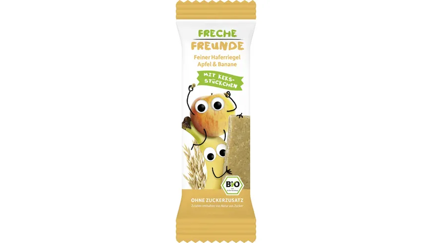 Freche Freunde Bio Feiner Haferriegel Apfel & Banane mit Keksstückchen 69 g