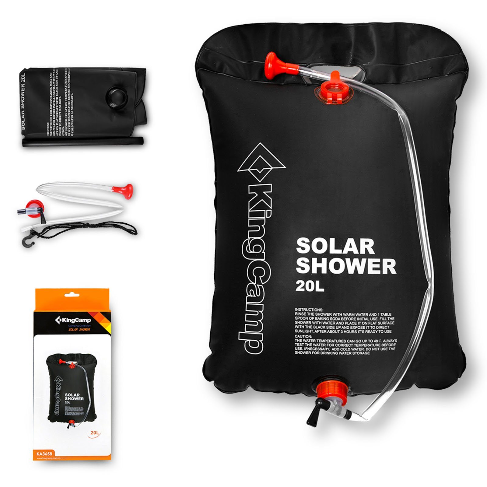 KingCamp Solardusche 20 L Solardusche Camping Outdoor, Garten Reise Dusche Solar Shower