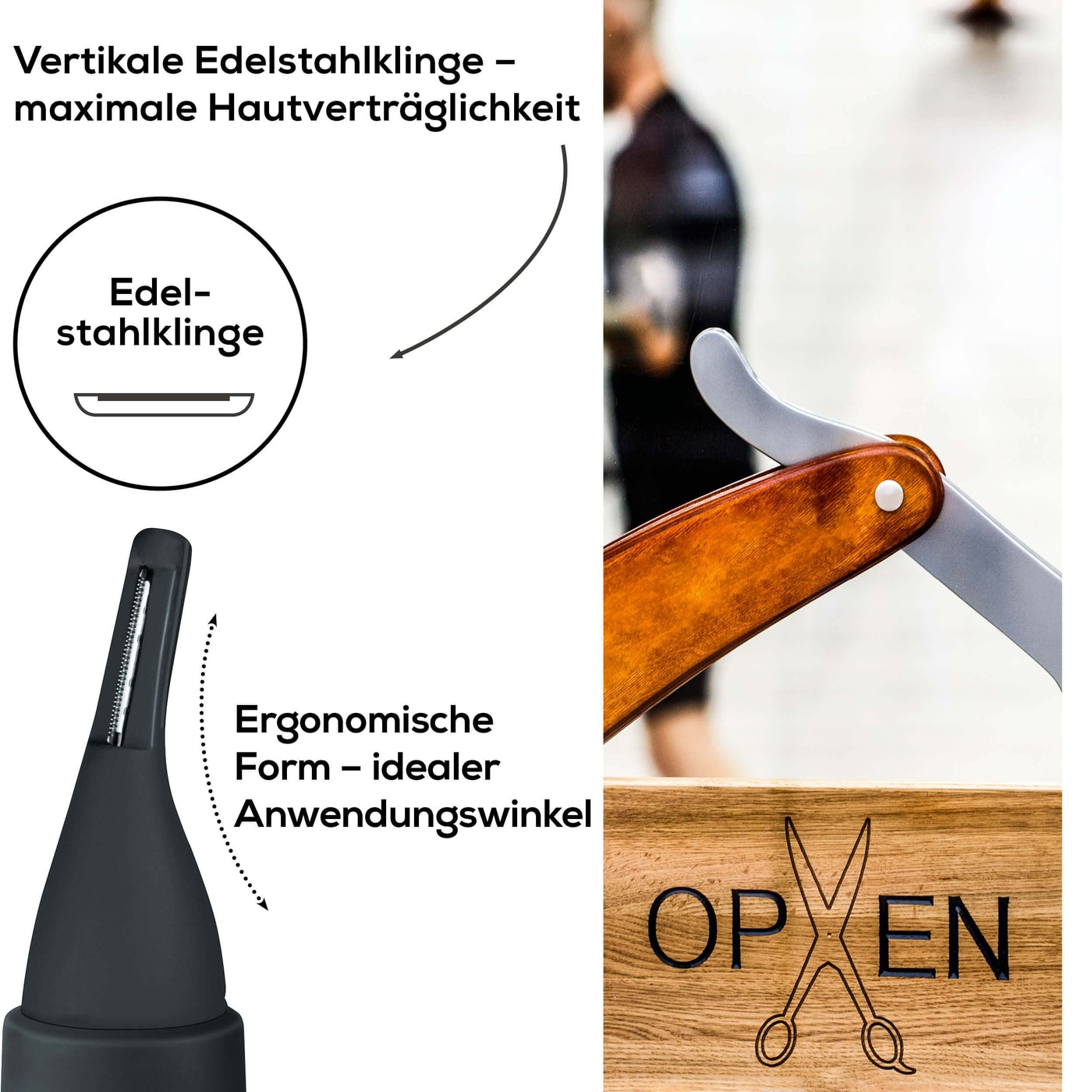 Beurer HR 2000 Präzisionstrimmer-Trimmer für Augenbrauen, Nasen- & Ohrhaare mit 2 Trimmlängen