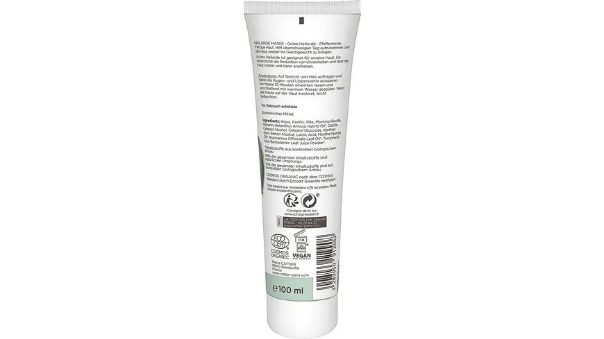 CATTIER Grüne Heilerde Maske für fettige Haut 100 ml