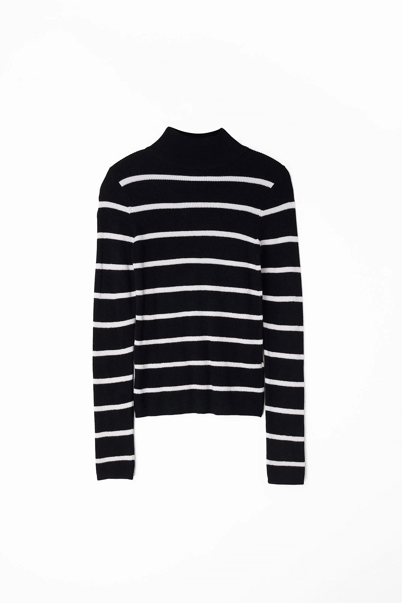 Langärmeliger Rollkragenpullover mit Rippenstrick