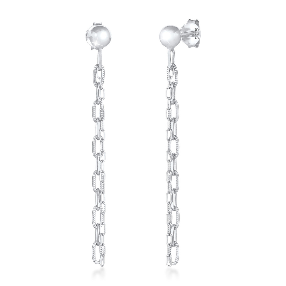 Elli Elli Boucles d'Oreilles Boucles d'oreilles pour femmes, chaîne à maillons avec pe Boucles d'oreilles