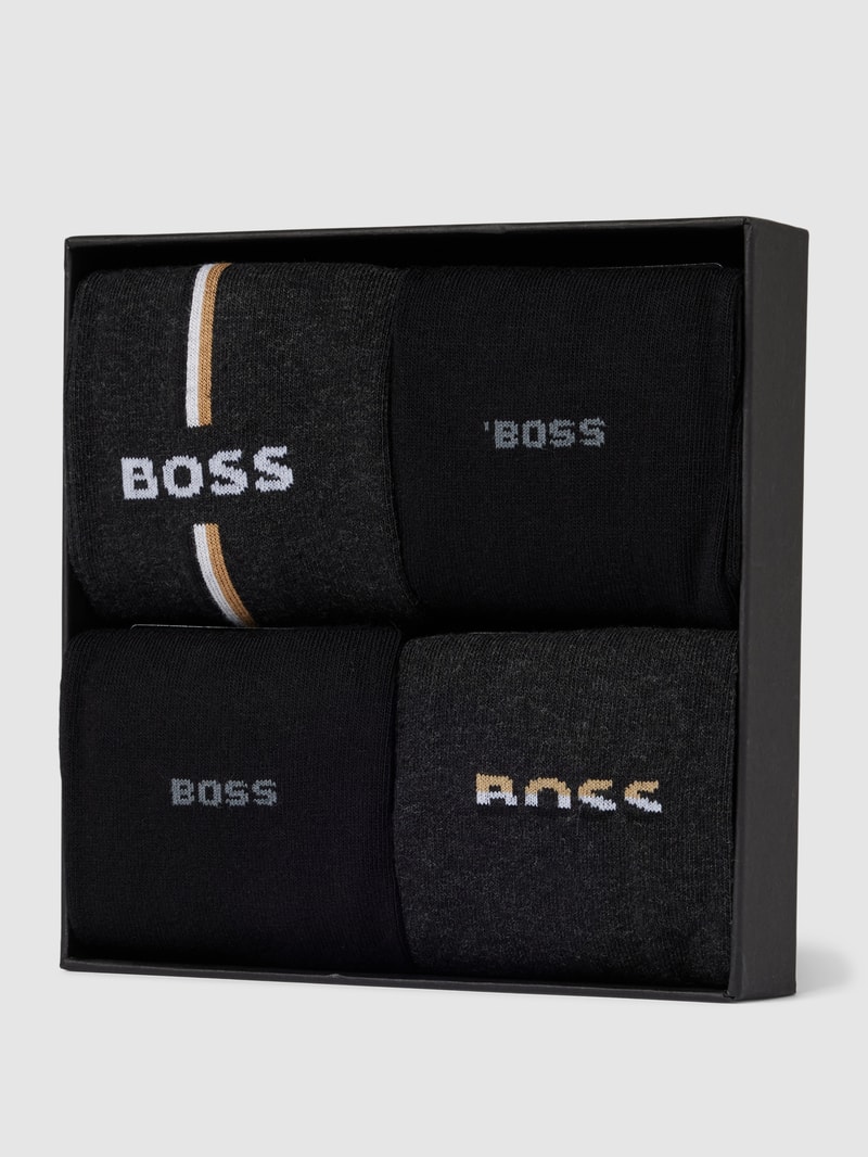 Socken mit Label-Details im 4er-Pack in anthrazit