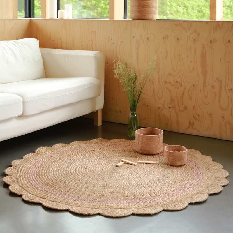 Tapis jute rond 140cm NEHA NUDE