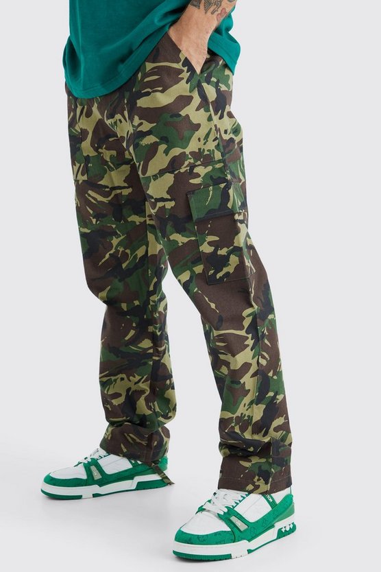 Camouflage Hose mit geradem Bein