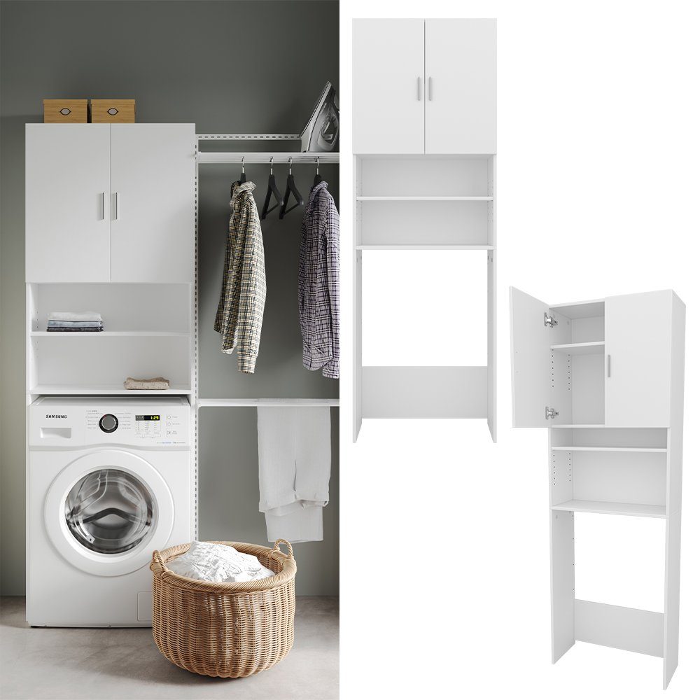 Livinity Hochschrank Waschmaschinenschrank MARTHA Weiß