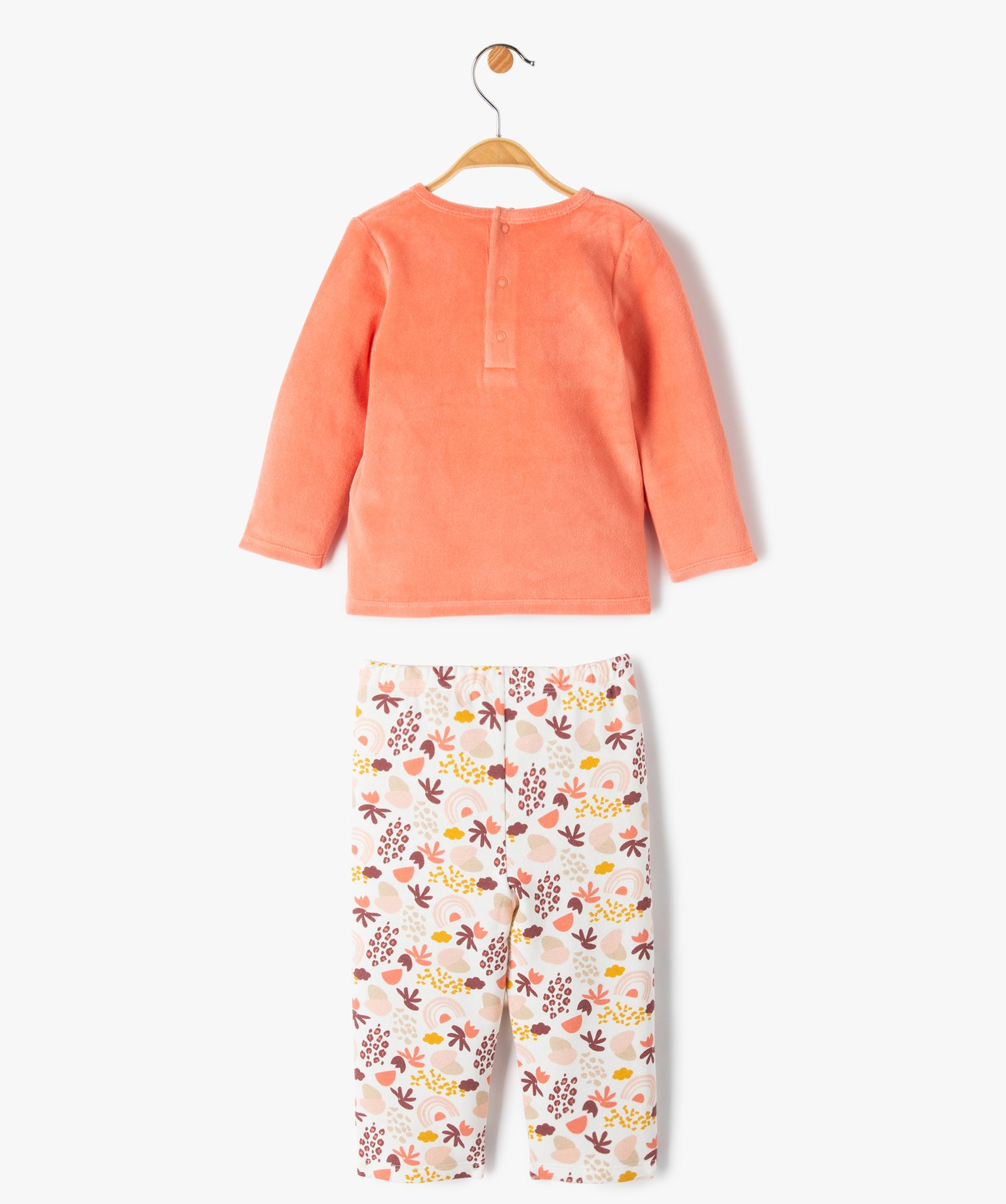 Pyjama bimatière dépareillé bébé fille orange | GEMO