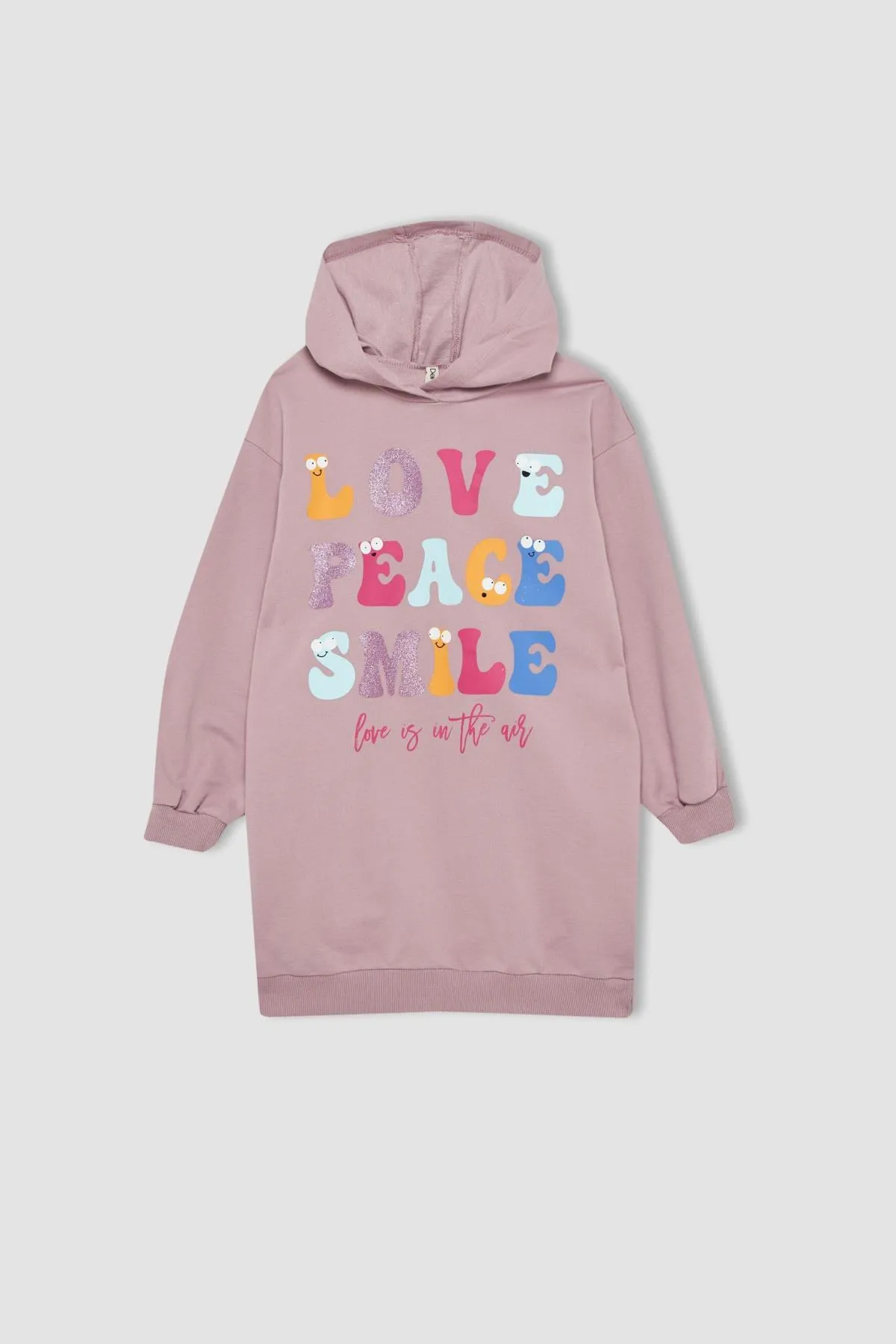 DeFacto  Bedrucktes Sweatshirt-Kleid mit Kapuze für Mädchen