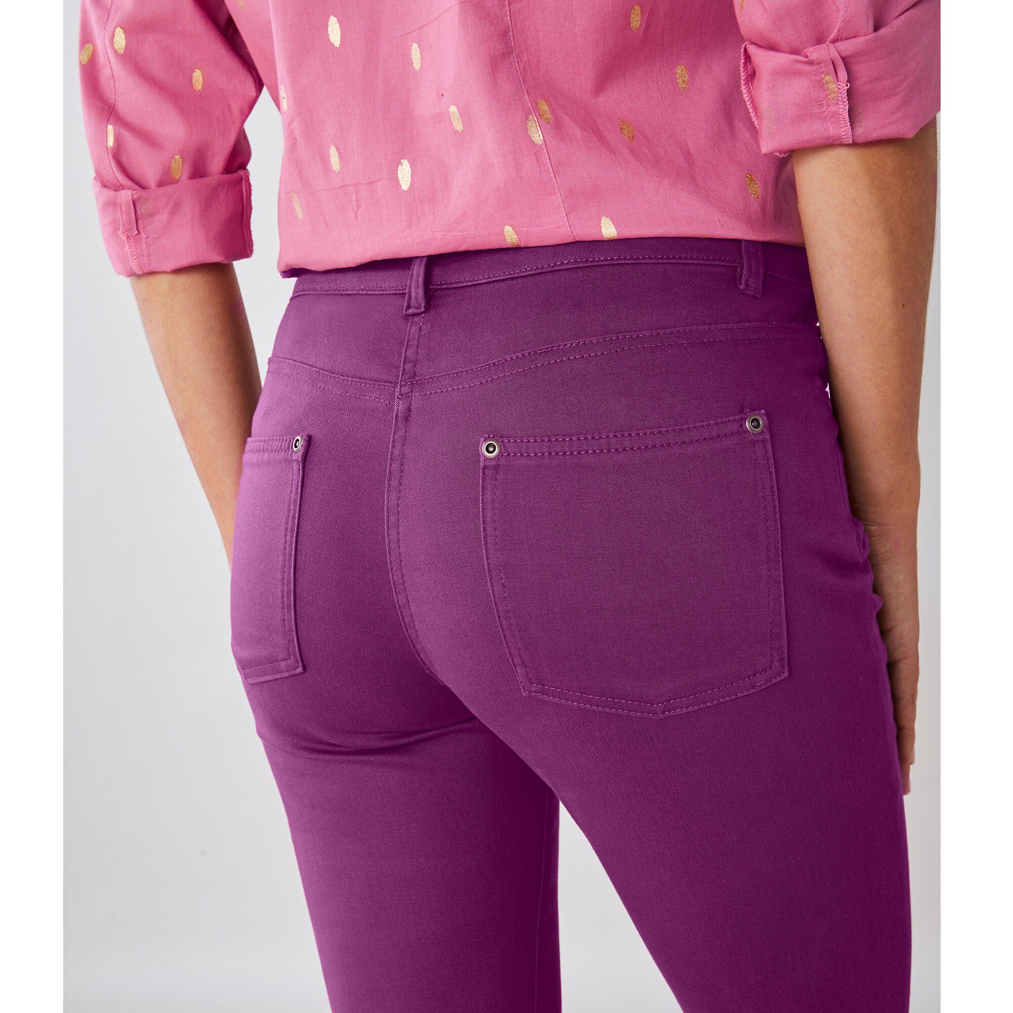 Pantalon 7/8ème fuselé stretch uni
