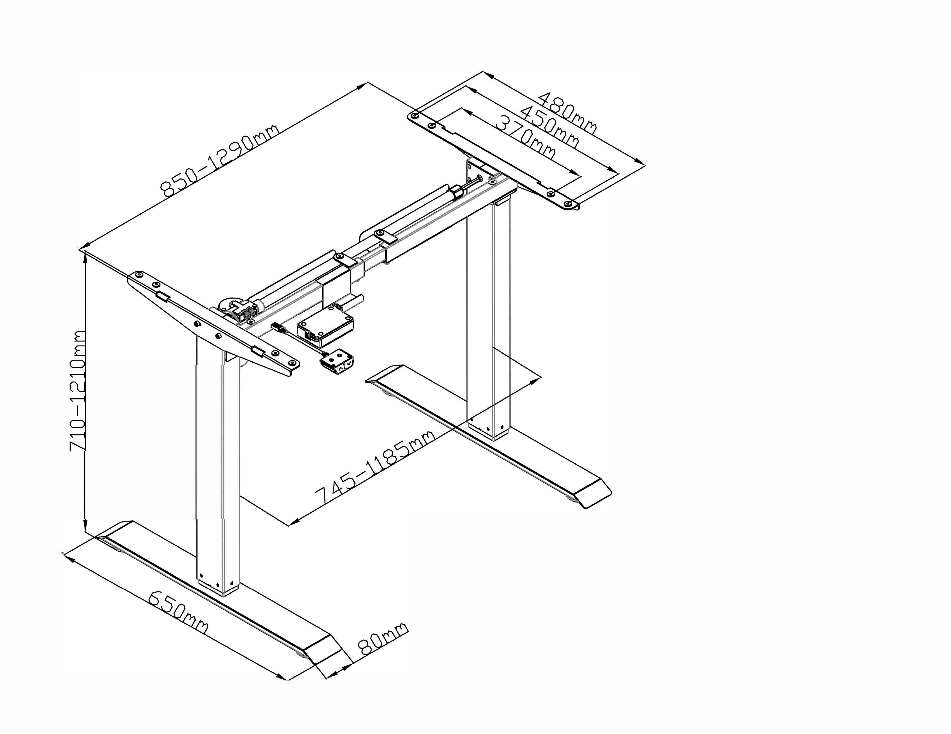 AGIl Schreibtisch elektrisch höhenverstellbarer Schreibtisch - 140*70cm (komplett-Set)