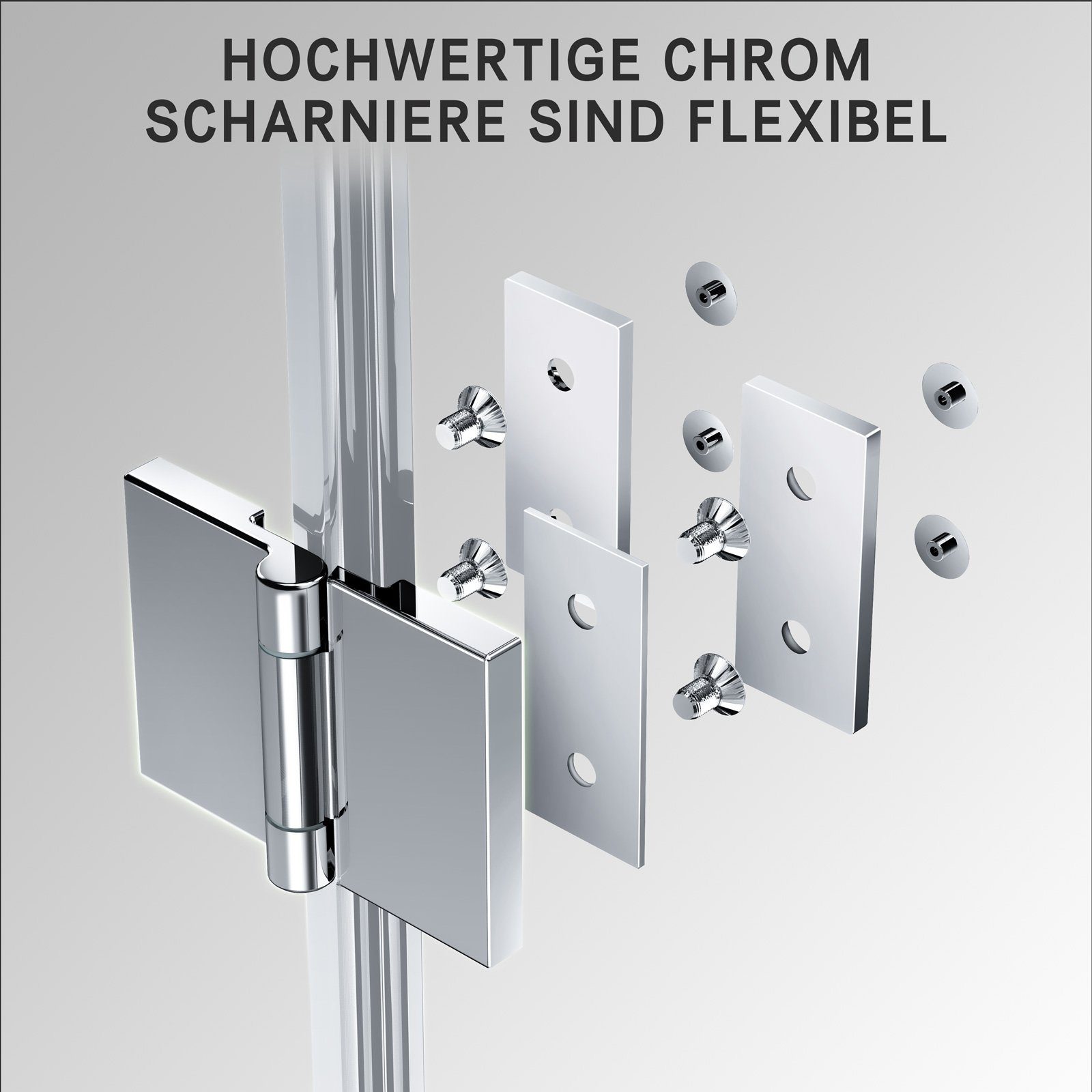 Boromal Badewannenfaltwand Badewannenaufsatz 2-teilig Duschwand Faltbar für Dusche 6 mm ESG 140H, Einscheibensicherheitsglas, Beidseitige Nanobeschichtung, 6mm ESG-Sicherheitsglas, Aluminiumprofile
