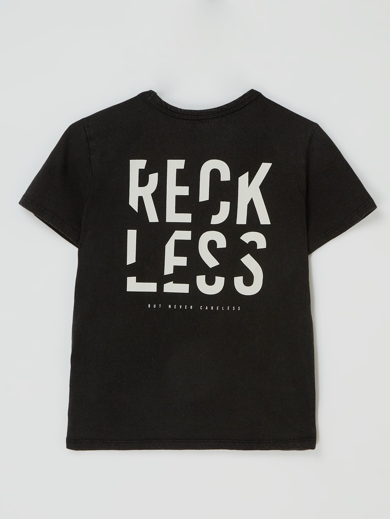 T-Shirt aus Baumwolle Modell 'Bluke' in schwarz
