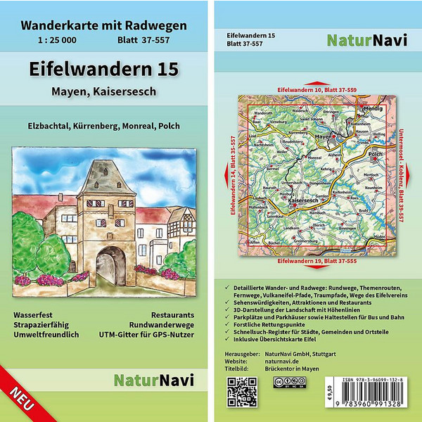EIFELWANDERN 15 - MAYEN, KAISERSESCH 1 : 25 000 - Wanderkarte
