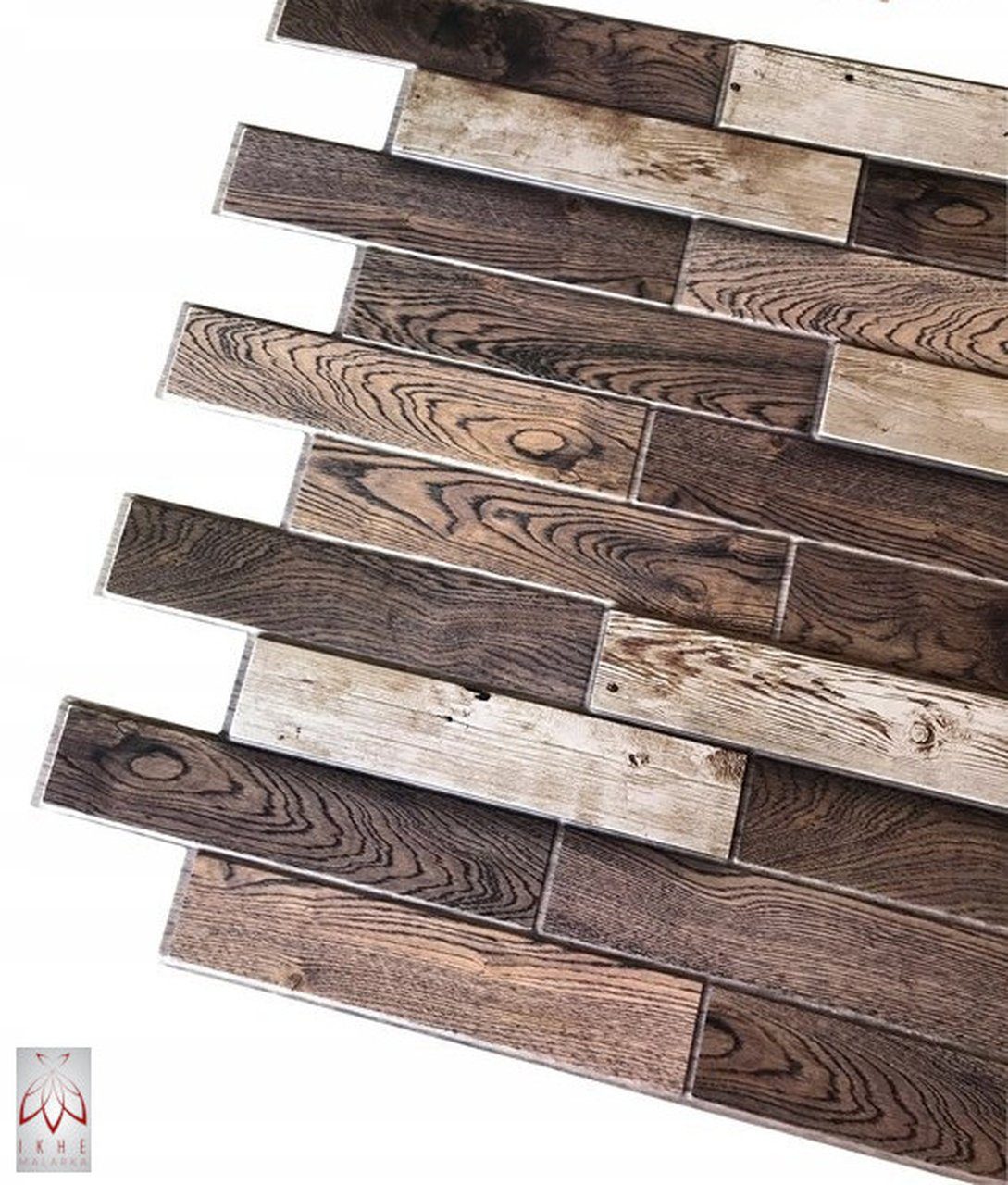 IKHEMalarka 3D Wandpaneel 4qm/10 Stück 3D PVC FLIESEN, 43,00 qm, Wandpaneele PVC-Verkleidung IMITATION OF WOOD Holz Imitation