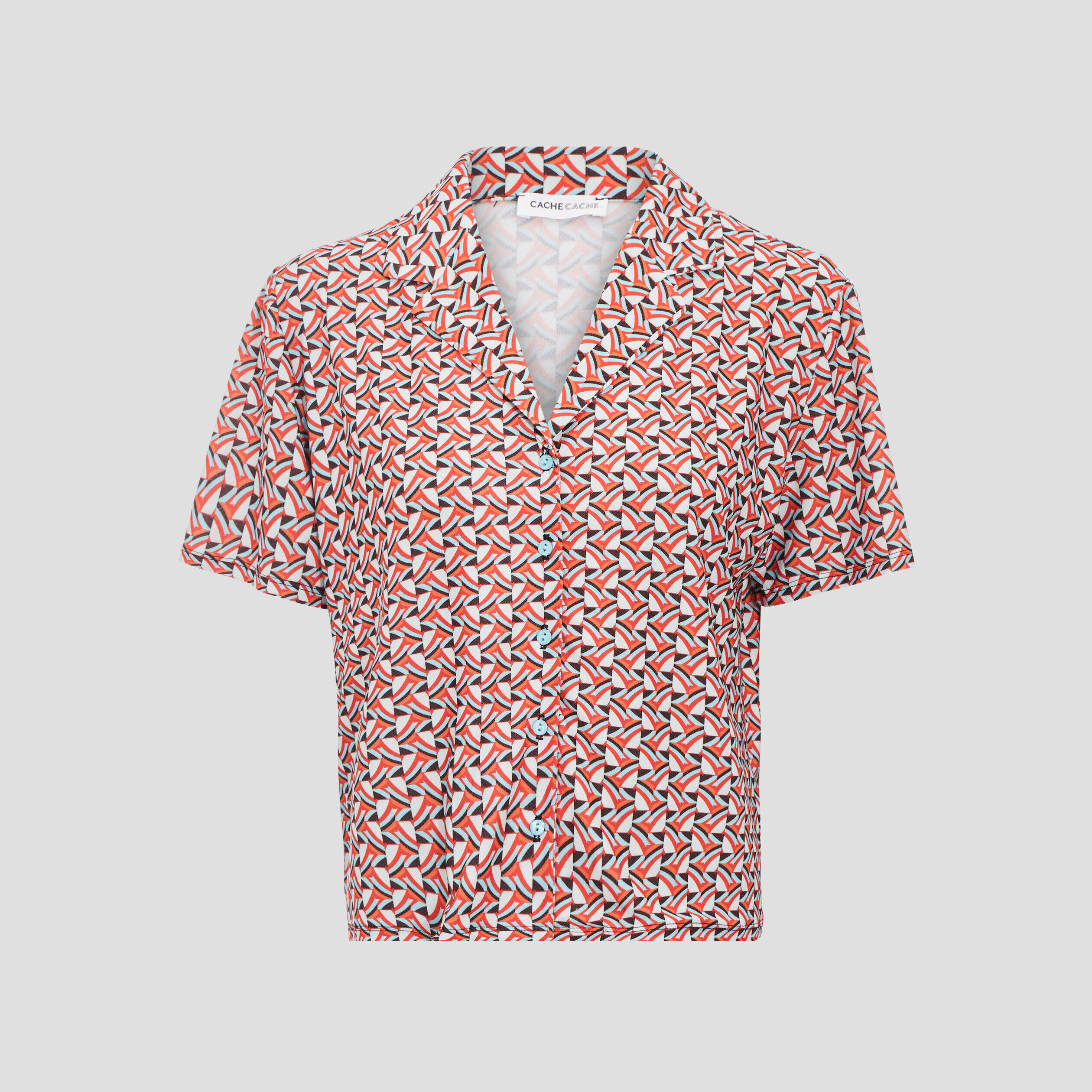 Chemise manches courtes rouge femme | Cache Cache