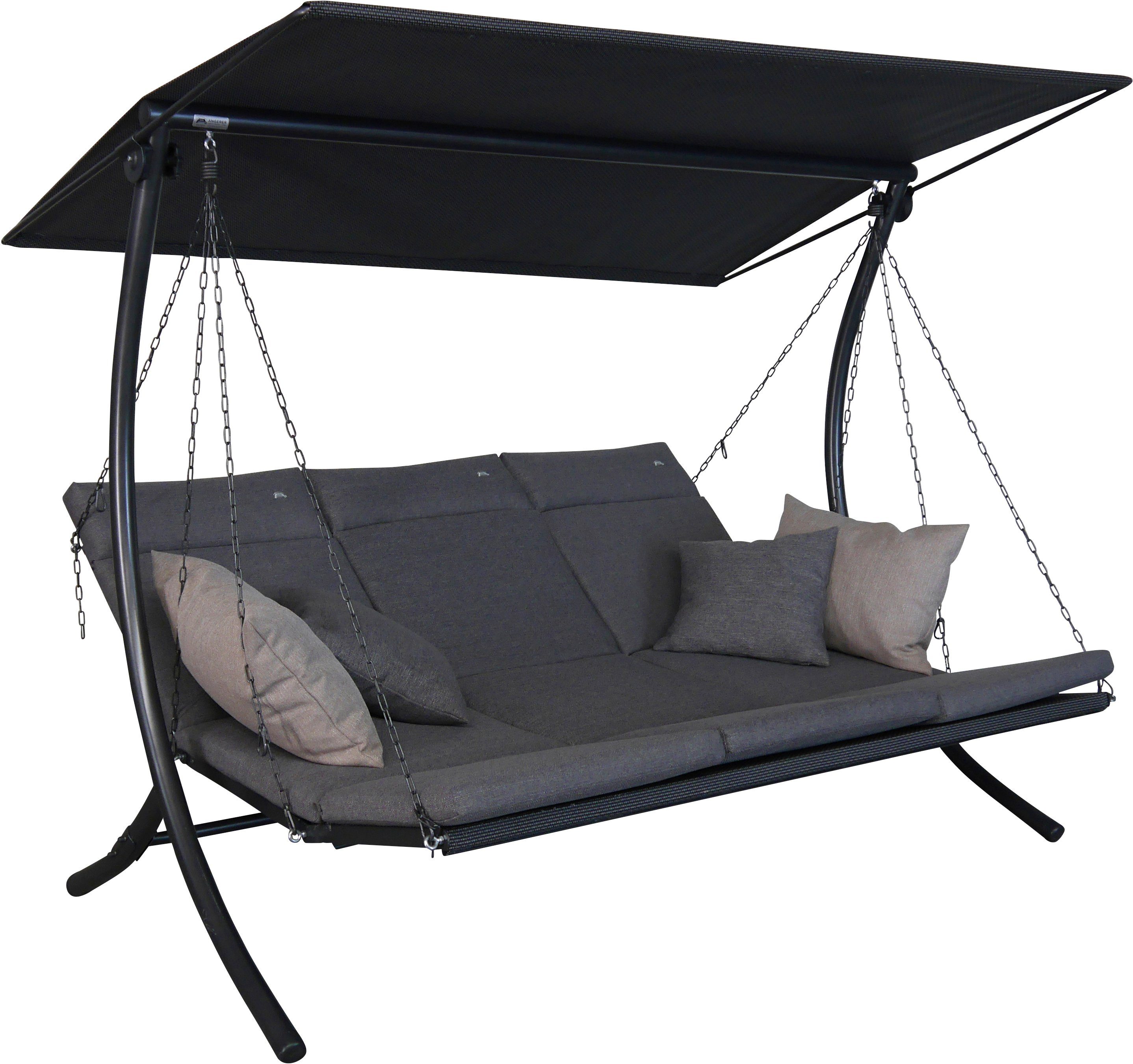Angerer Freizeitmöbel Hollywoodschaukel Swing Smart stone, 3-Sitzer, Bettfunktion, wetterfest