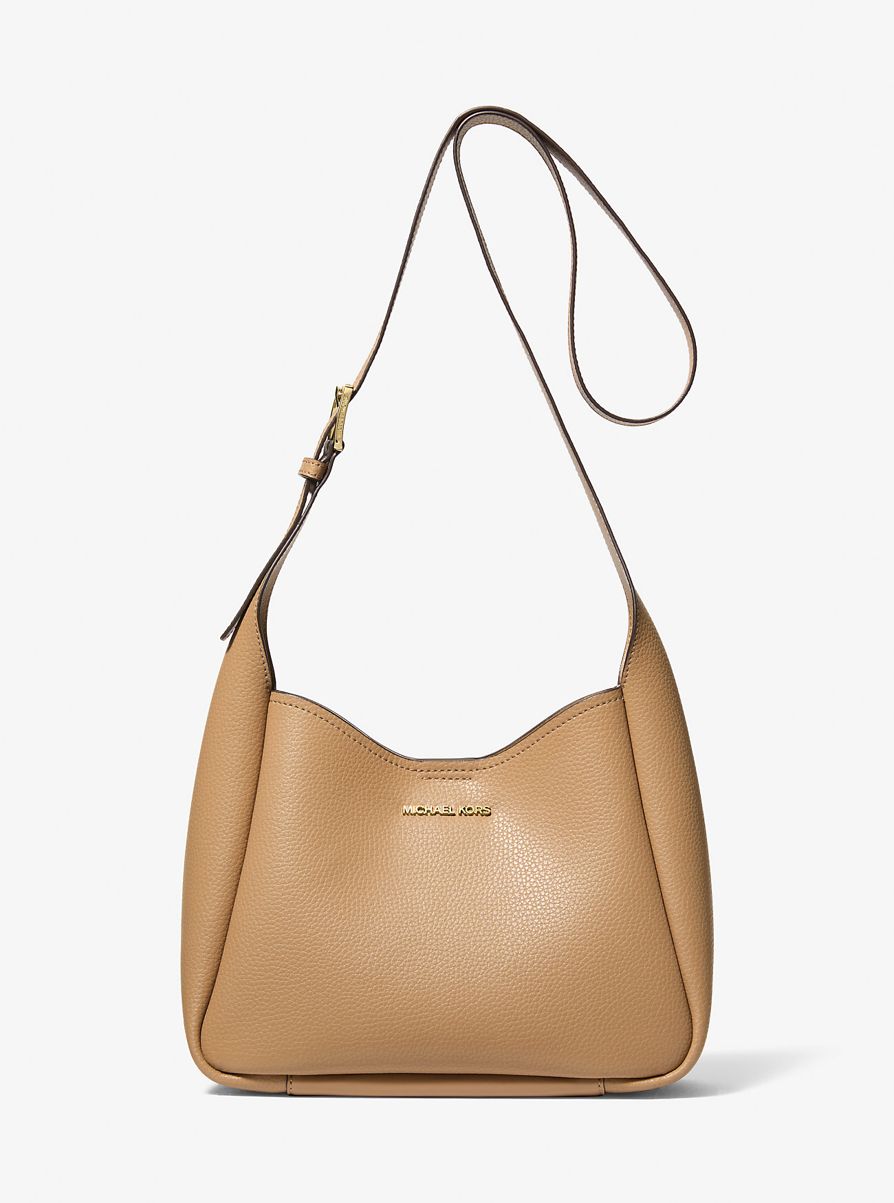 Birch Medium Pebbled Leather Messenger Bag - CAMEL