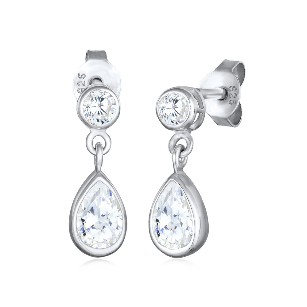 Elli Elli Boucles d'Oreilles Femmes Pendentif d'oreilles Goutte élégante avec zircon e Boucles d'oreilles
