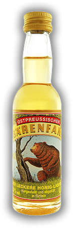 Bärenfang 0,04 Liter Bärenfang 0,04 Liter Dieser Honiglikör stammt ursprünglich aus Ostpreußen. 0,04	 Liter - Vol 33%