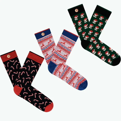 Crazy Christmas Socks - Size 36/41 Navy Blue