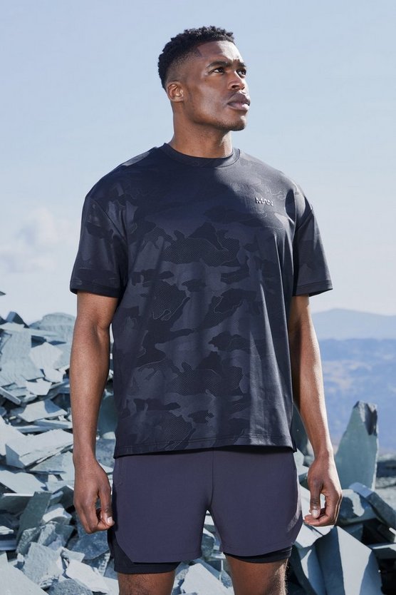 Man Active Camouflage Oversize Performance T-Shirt