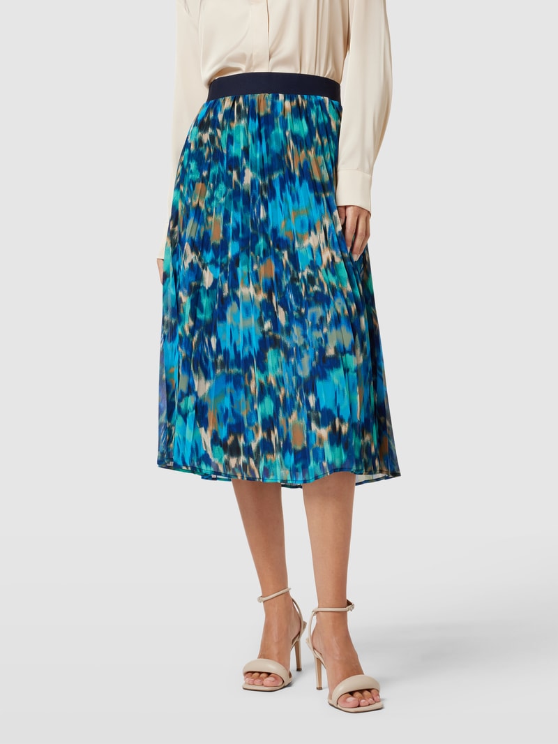 Midirock mit Allover-Muster Modell 'Aqua' in petrol