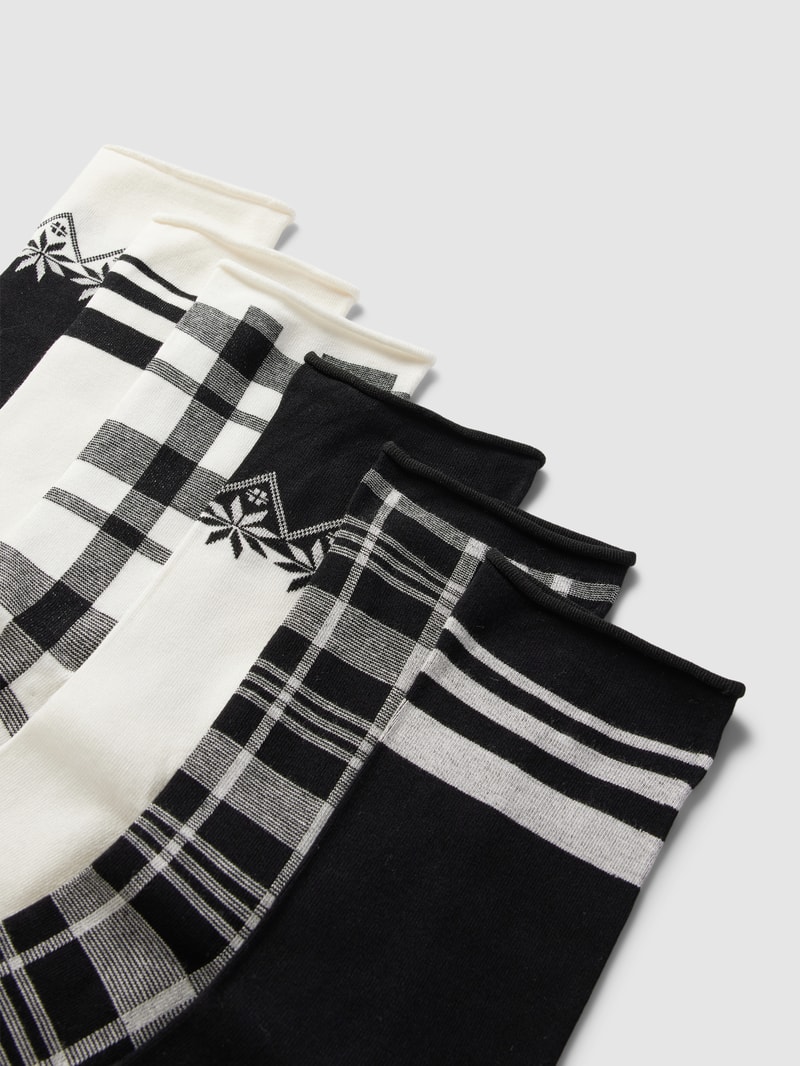 Socken mit Label-Schriftzug im 6er-Pack in offwhite