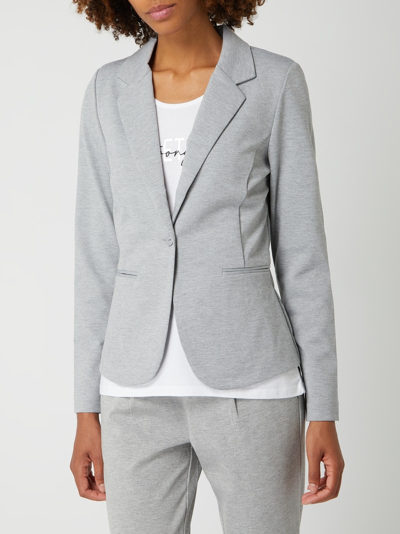 Blazer mit Reverskragen Modell 'Kate' in hellgrau meliert