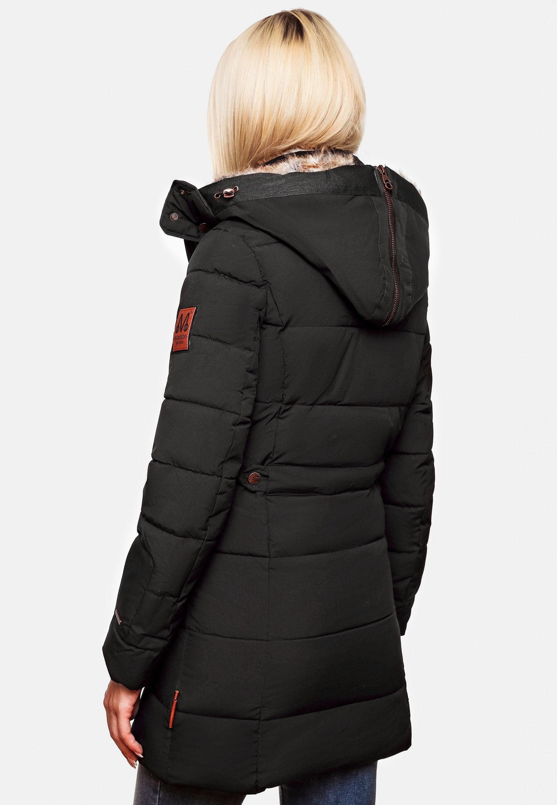 Marikoo Winterjacke Nekoo stylische Damen Steppjacke mit großer Kapuze