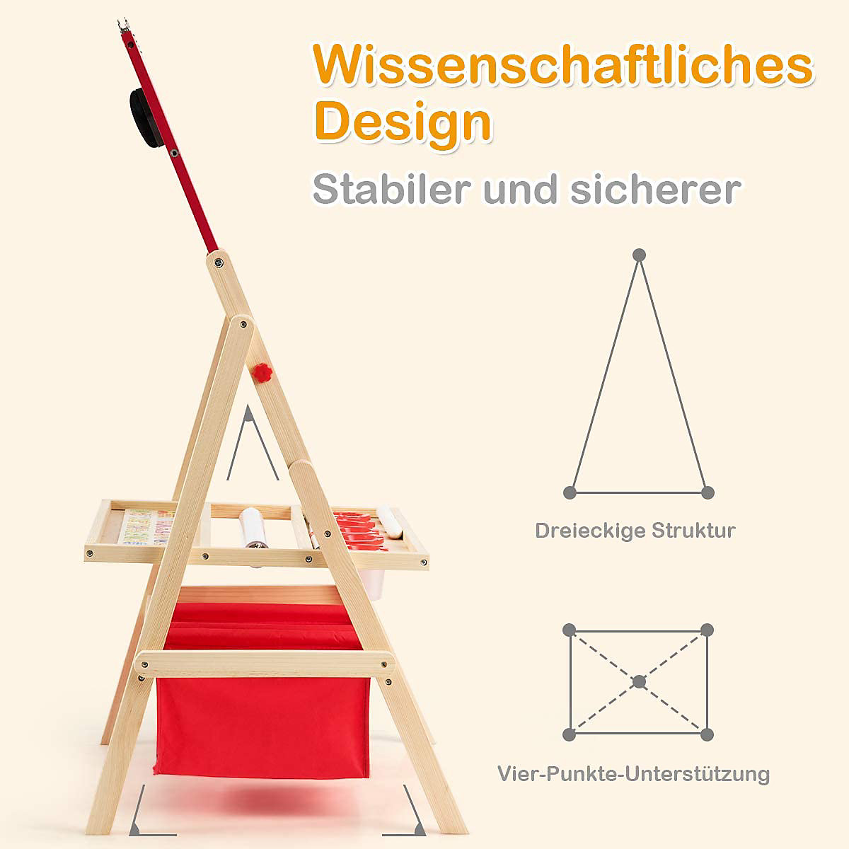 Kindertafel Holztafel Standtafel höhenverstellbar