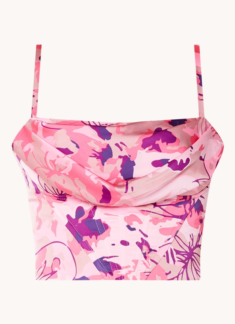 Top scurt cu imprimeu floral Chi Chi London