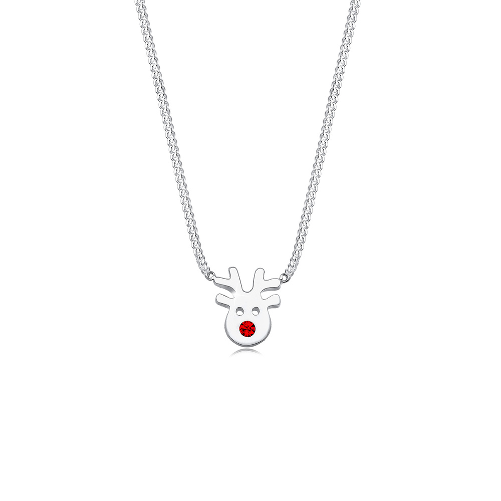 Elli Elli Collier Enfant Pendentif Renne Jouant avec des Cristaux en Argent Sterling 9 collier
