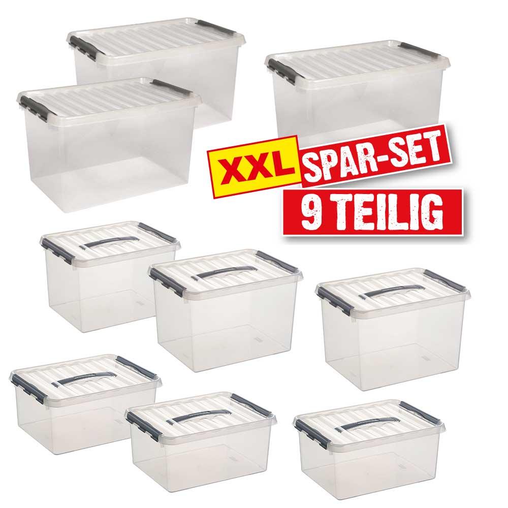 BRB Klarsicht-Boxen-Set aus Polypropylen, 9-teilig