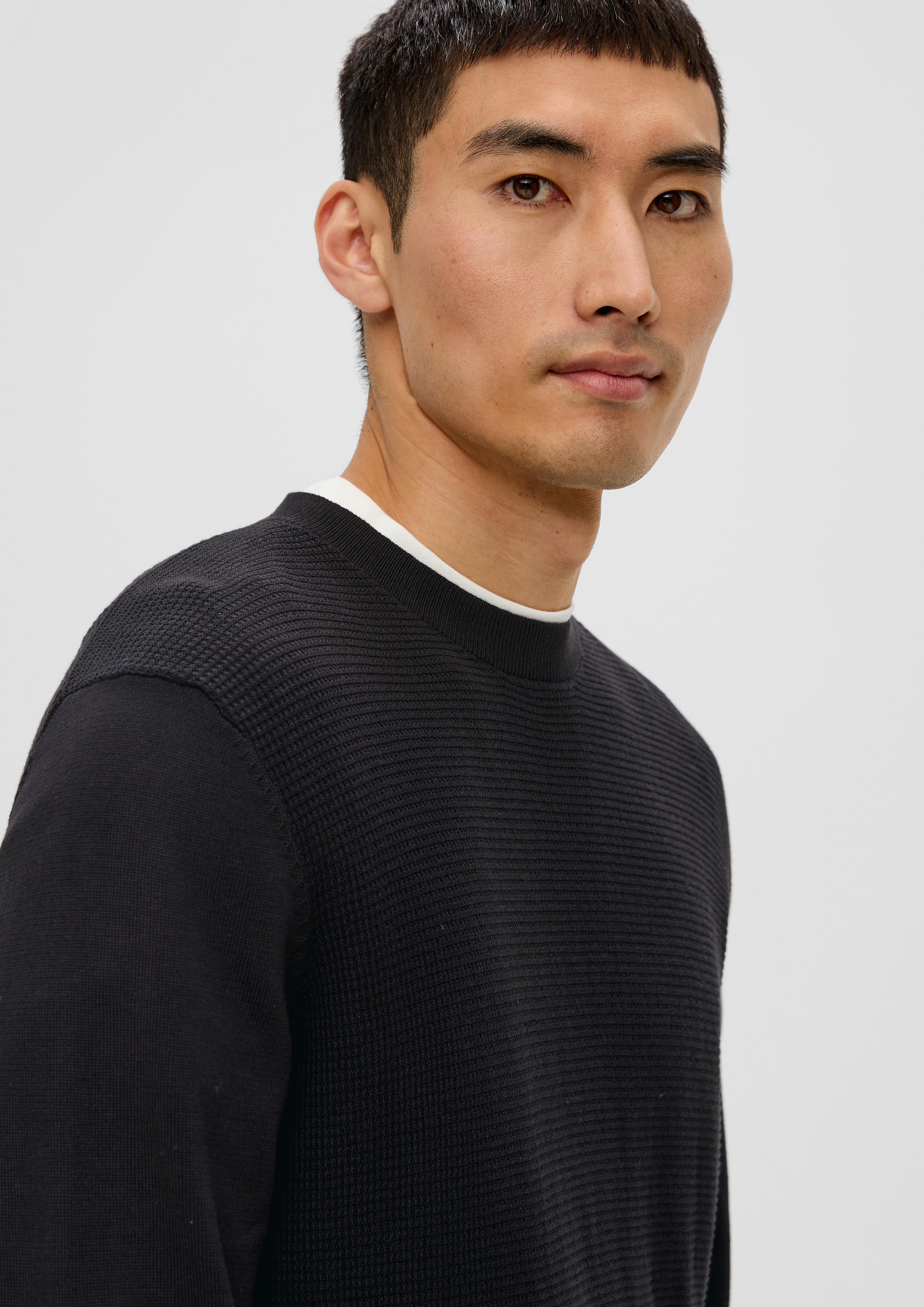 Strickpullover mit Waffelpiqué-Muster  2137426-9999