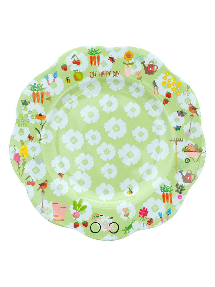 Overbeck and Friends Speiseteller ''Oh Happy Day'' in Grün - Ø 26 cm günstig kaufen onesize