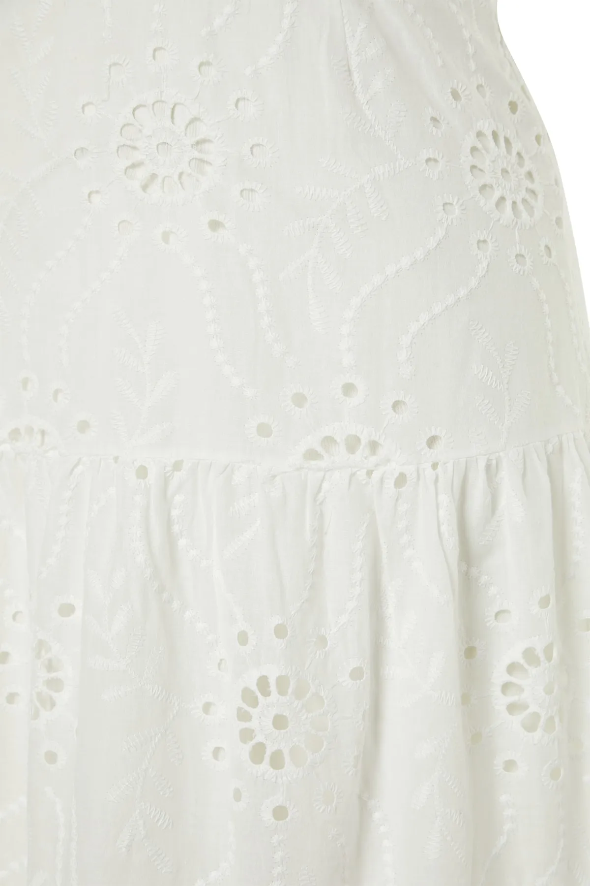 Trendyol Collection  Weißes Midikleid mit Taillenöffnung, gefüttert und bestickt, gewebtes Kleid TWOSS23EL00156