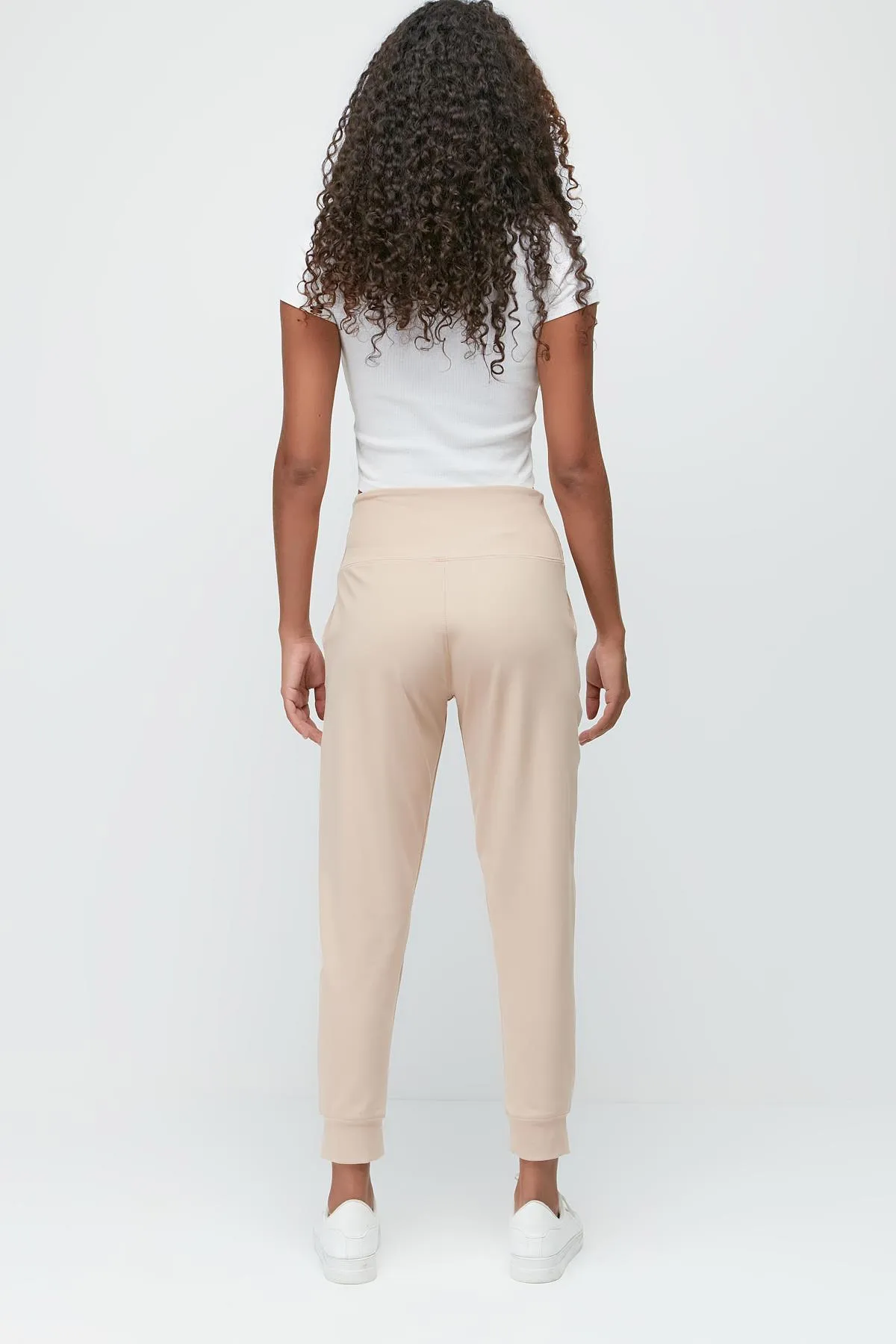 C&City  Jogginghose mit hoher Taille und Bündchen an den Beinen 811 Beige