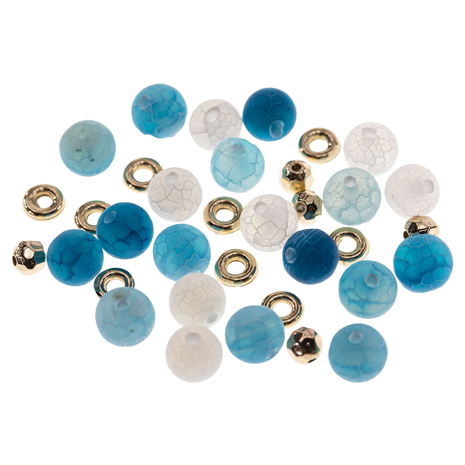 Natursteinperlen, blau, 8 mm Ø, 35 Teile