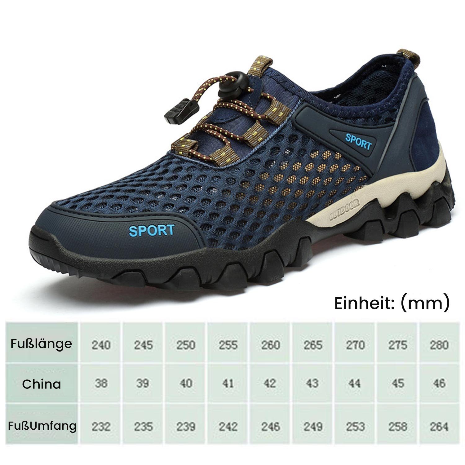 MAGICSHE Outdoor Mesh-Sportschuhe Wanderschuh Trail-Stiefel, Rutschfest, Atmungsaktiv