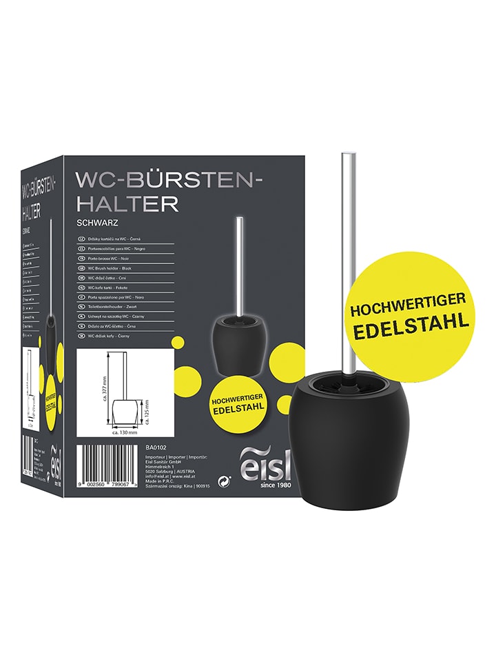 Schütte WC-Bürstenhalter in Schwarz - (H)37,7 x Ø 13 cm günstig kaufen onesize