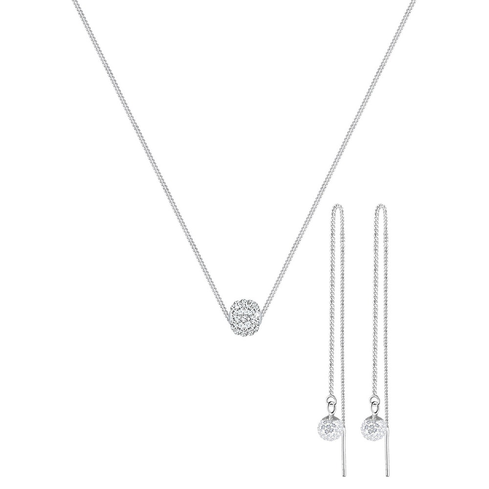 Elli Elli Ensemble de Bijoux Collier Hänger Kristalle 925 Silber Bijoux