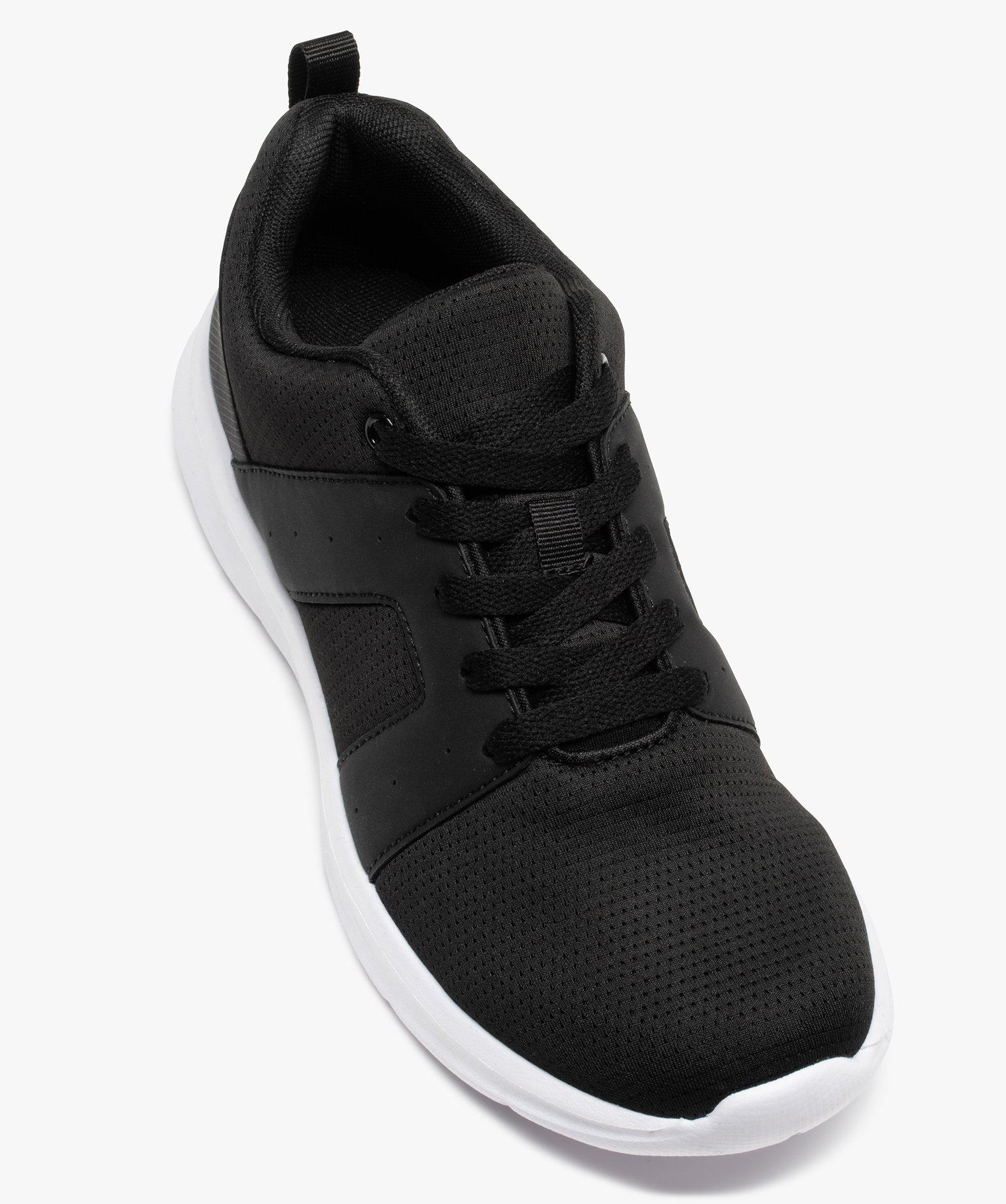 Baskets running en textile uni extralégères femme noir | GEMO