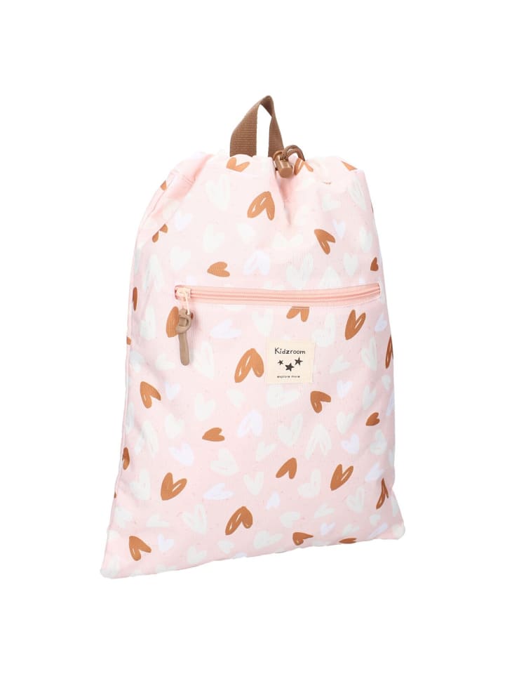 COFI 1453 Kidzroom Sportbeutel Prague Hearts Cord-Turnbeutelpraktischem in Rosa günstig kaufen 32 cm