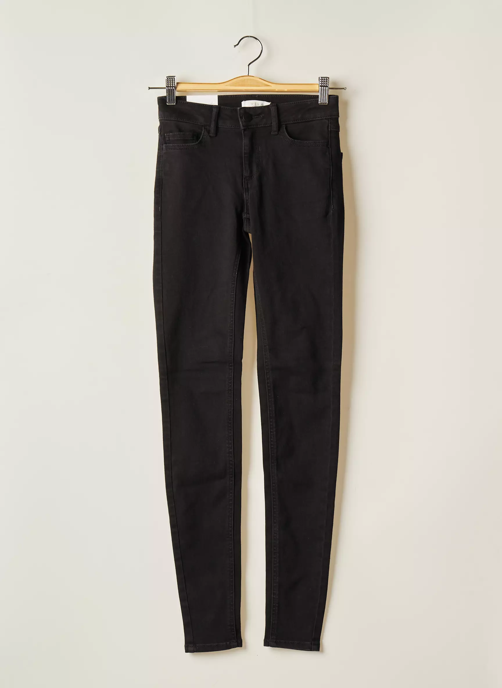 Vila Pantalons Slim Femme couleur noir
